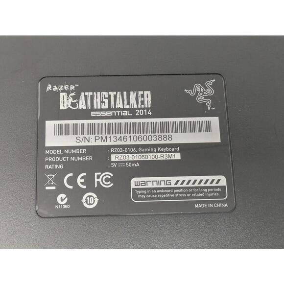 Razor Deathstalker Essential 2014 Edition Keyboard RZ03-0106 Tested & Working - Picture 5 of 7